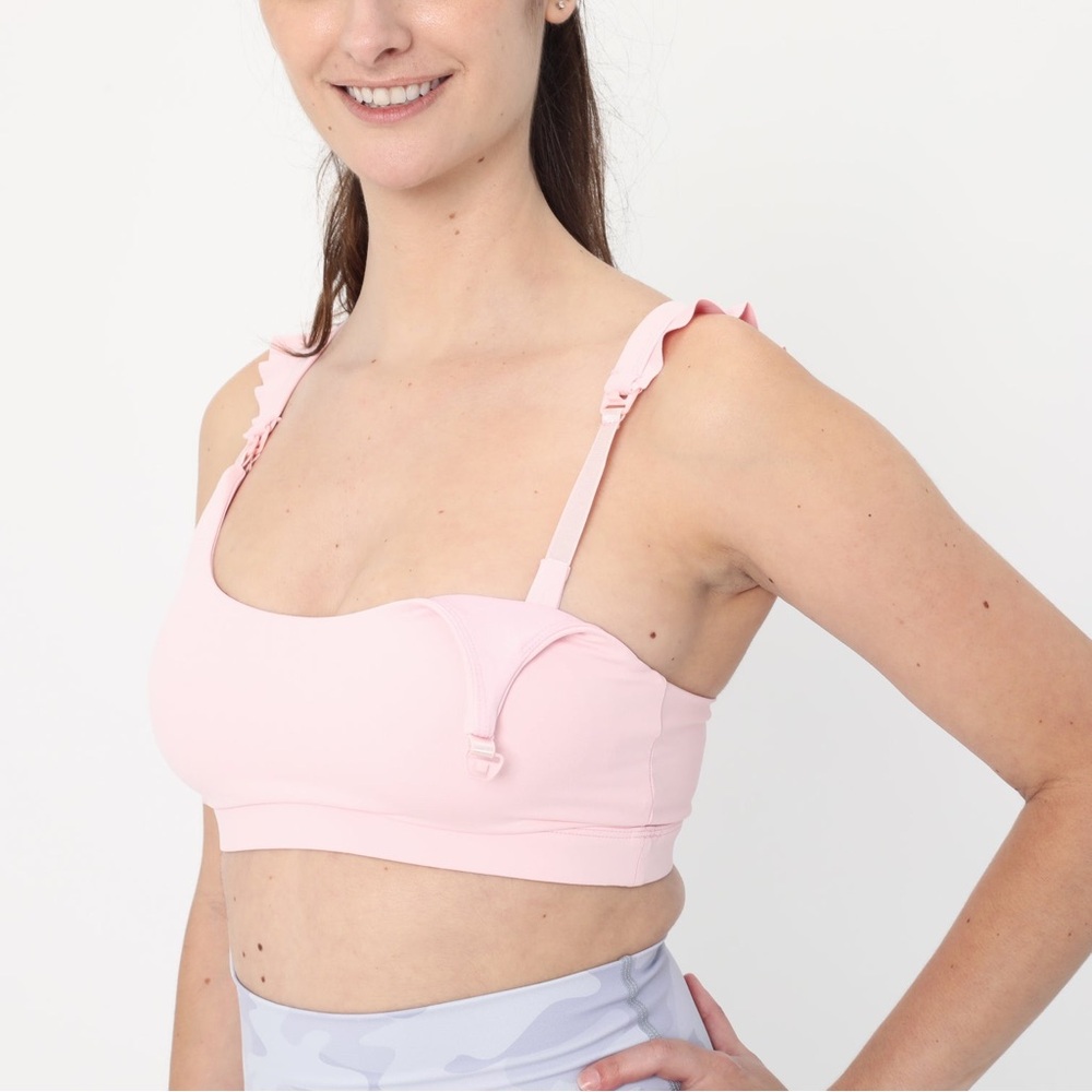 Sweat And Milk Madison Postpartum Nursing Sports Bra Pink Size XL
